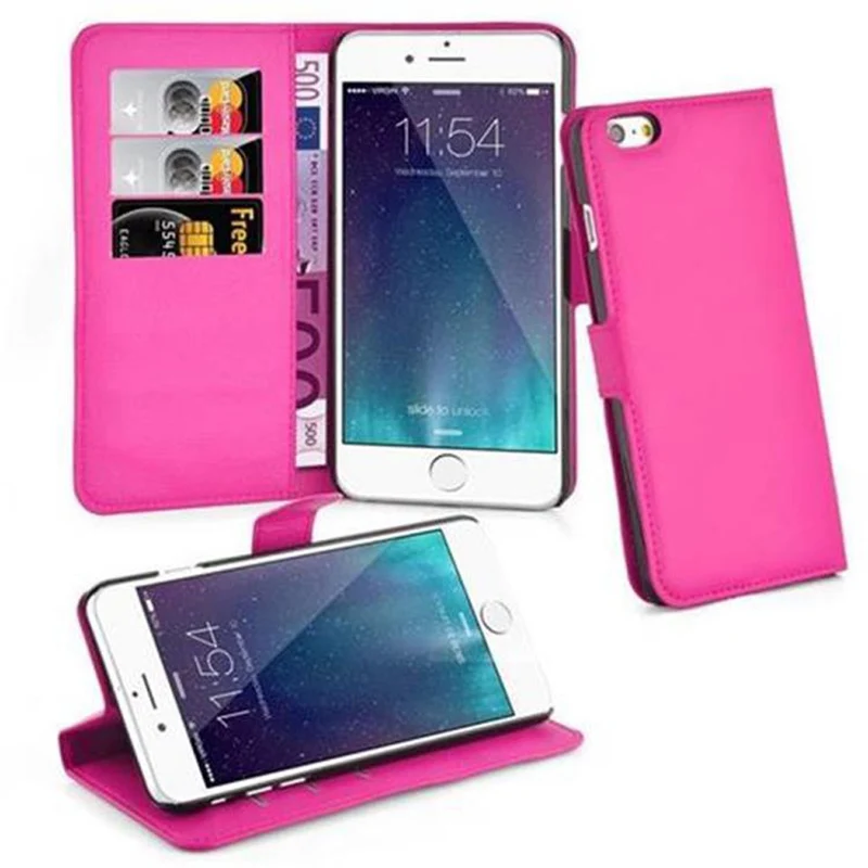 Cadorabo Hülle kompatibel mit Apple iPhone 6 PLUS / 6S PLUS Schutzhülle mit Magnetverschluss, Standfunktion und Kartenfach