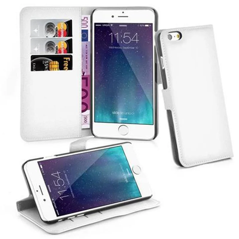 Cadorabo Hülle kompatibel mit Apple iPhone 6 PLUS / 6S PLUS Schutzhülle mit Magnetverschluss, Standfunktion und Kartenfach