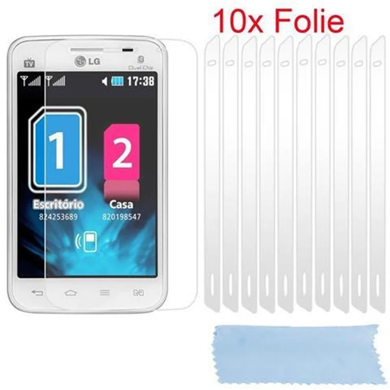 Cadorabo Displayschutzfolien kompatibel mit LG L4 II - Schutzfolien 10 Stück hochtransparenter Schutzfolien gegen Staub, Schmutz und Kratzer