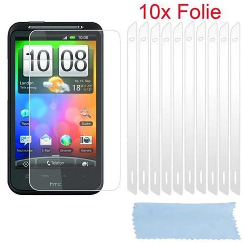 Cadorabo Displayschutzfolien kompatibel mit HTC Desire HD - Schutzfolien 10 Stück hochtransparenter Schutzfolien gegen Staub, Schmutz und Kratzer