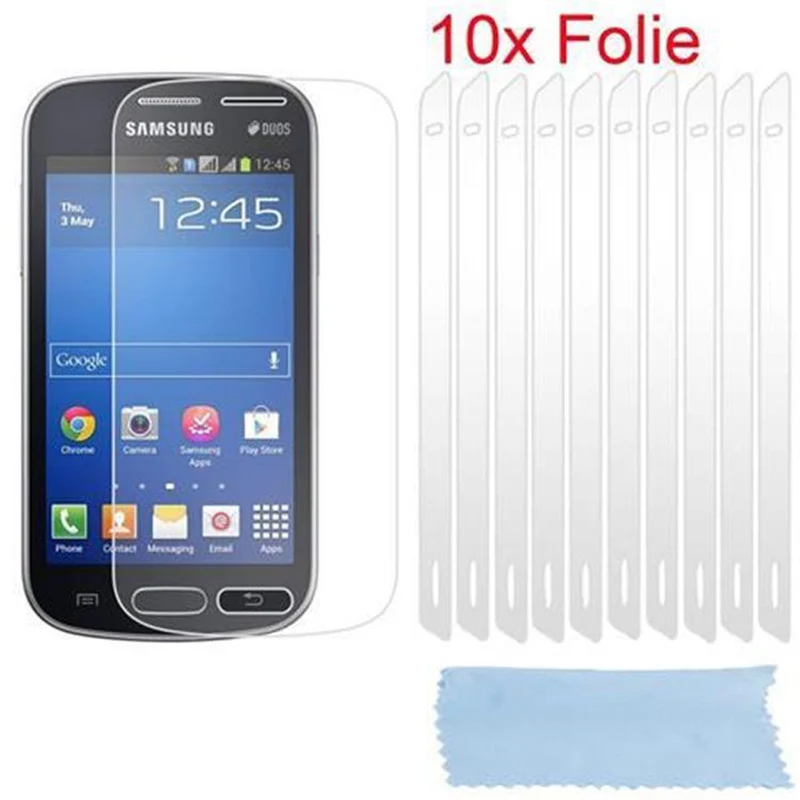 Cadorabo Displayschutzfolien kompatibel mit Samsung Galaxy TREND LITE - Schutzfolien 10 Stück hochtransparenter Schutzfolien gegen Staub, Schmutz und Kratzer