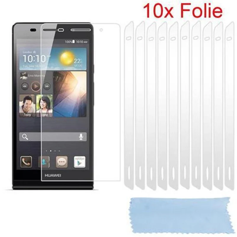 Cadorabo Displayschutzfolien kompatibel mit Huawei ASCEND P6 - Schutzfolien 10 Stück hochtransparenter Schutzfolien gegen Staub, Schmutz und Kratzer