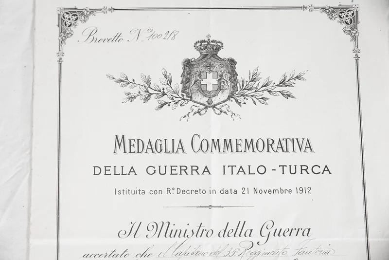 Italienisch-Türkische Kriegsmedaille + Urkunde