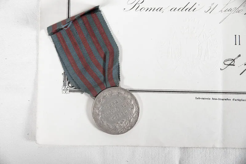 Italienisch-Türkische Kriegsmedaille + Urkunde