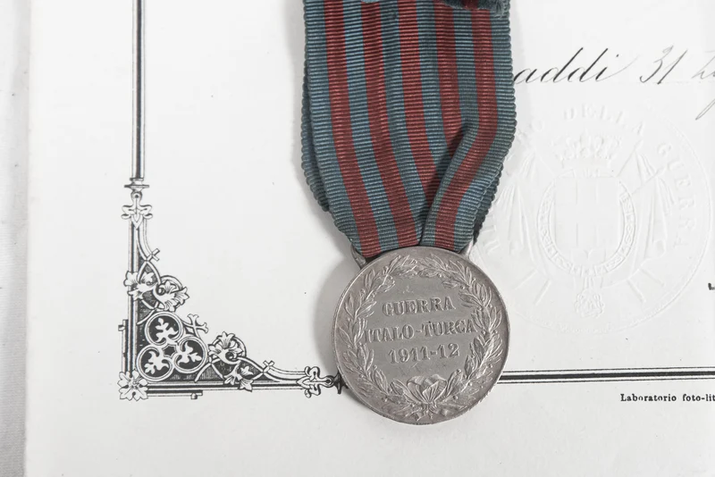 Italienisch-Türkische Kriegsmedaille + Urkunde