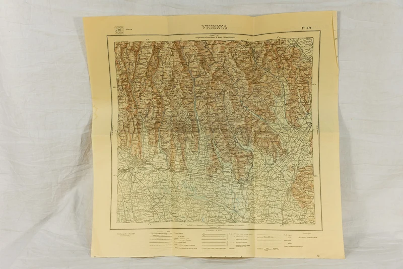 Topografische/Militärkarte von Verona und Umgebung 1935