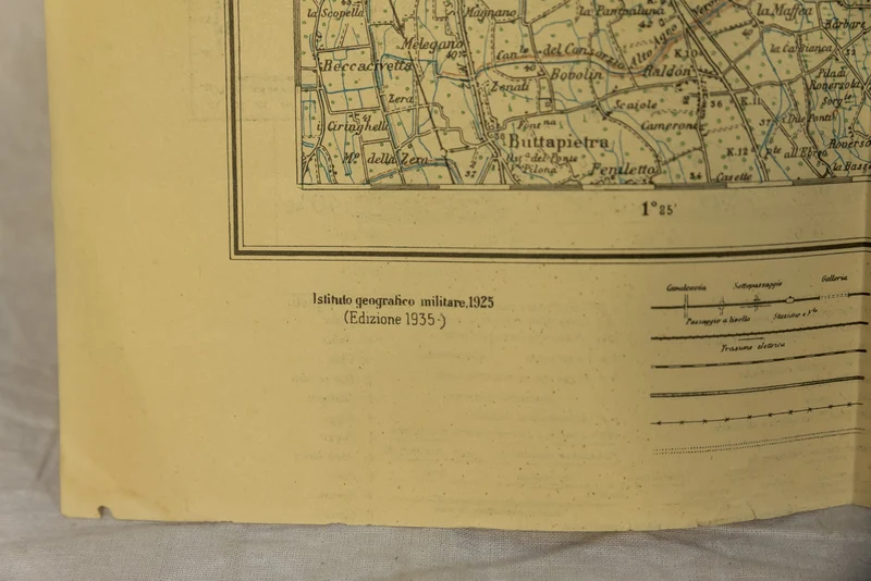 Topografische/Militärkarte von Verona und Umgebung 1935