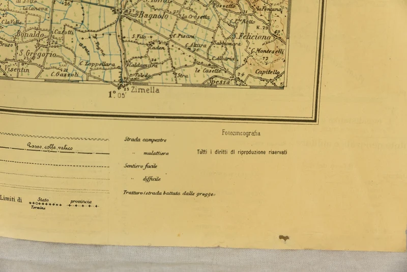 Topografische/Militärkarte von Verona und Umgebung 1935
