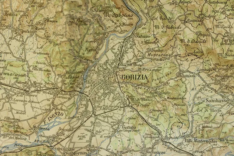 Militärische topografische Karte 1937 Gorizia-Gebiet