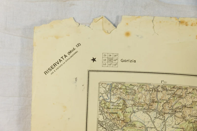 Militärische topografische Karte 1937 Gorizia-Gebiet
