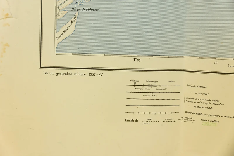 Militärische topografische Karte 1937 Gorizia-Gebiet
