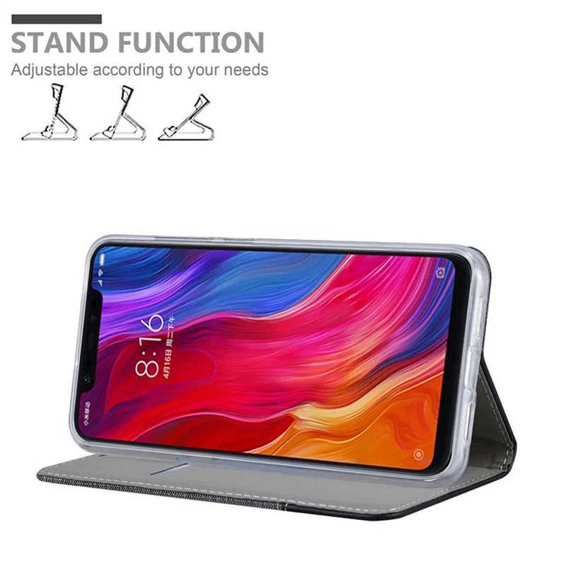 Cadorabo Hülle kompatibel mit Xiaomi Mi 8 Schutzhülle mit Magnetverschluss, Standfunktion und Kartenfach