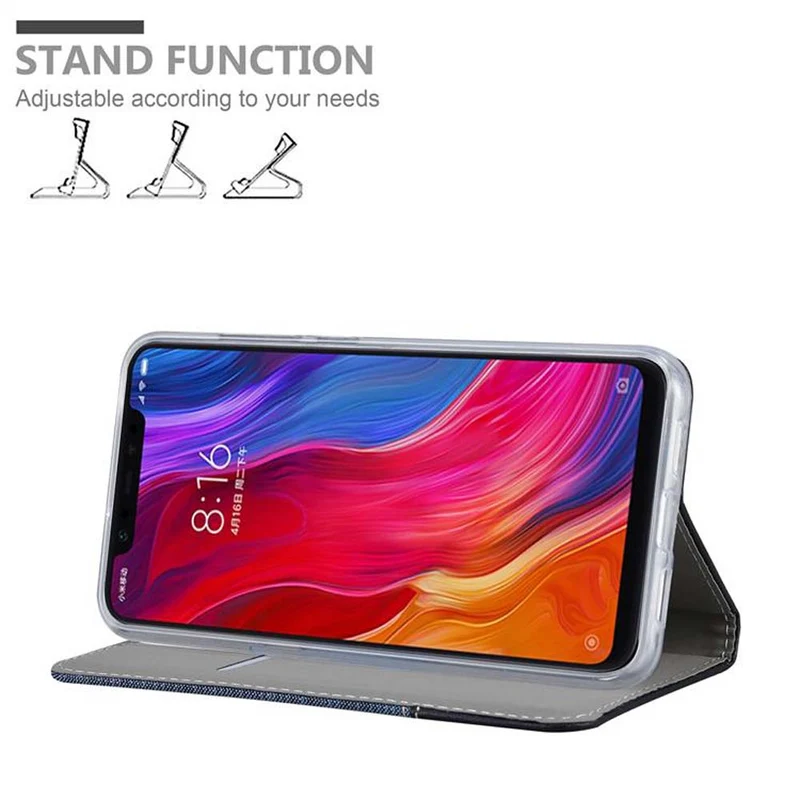 Cadorabo Hülle kompatibel mit Xiaomi Mi 8 Schutzhülle mit Magnetverschluss, Standfunktion und Kartenfach