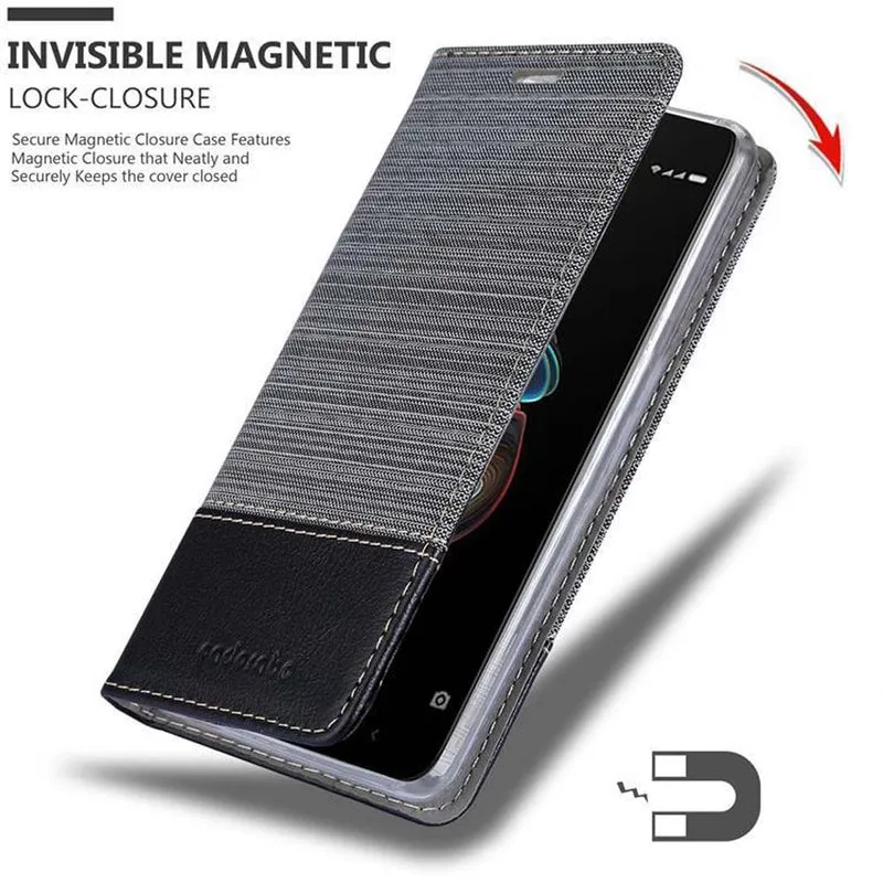 Cadorabo Hülle kompatibel mit Xiaomi RedMi 5A Schutzhülle mit Magnetverschluss, Standfunktion und Kartenfach