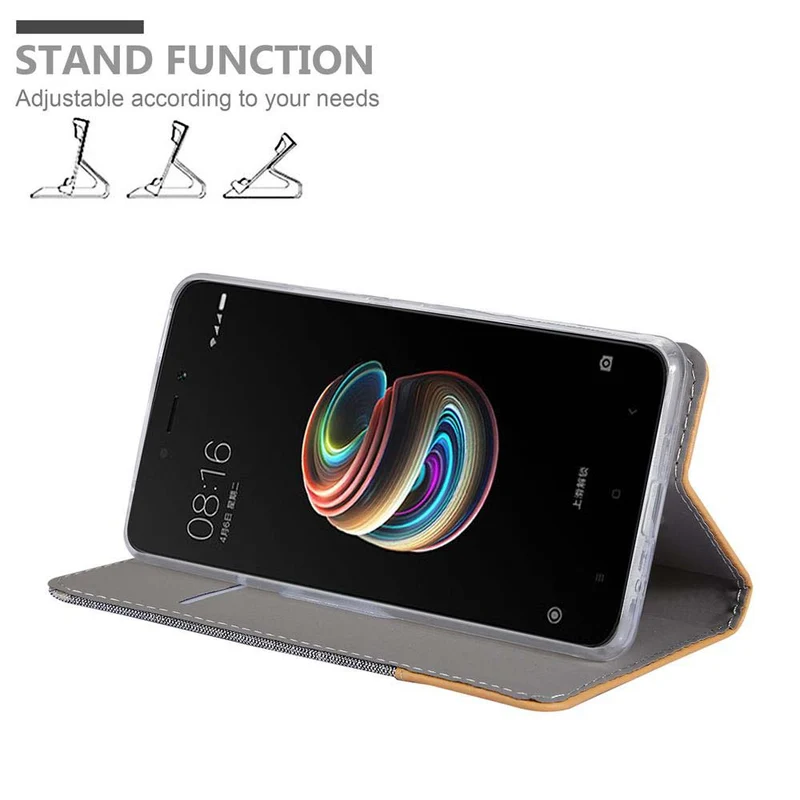 Cadorabo Hülle kompatibel mit Xiaomi RedMi 5A Schutzhülle mit Magnetverschluss, Standfunktion und Kartenfach