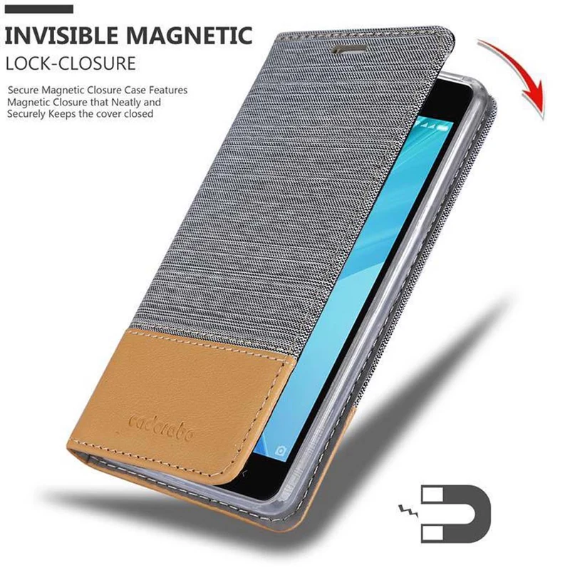 Cadorabo Hülle kompatibel mit Xiaomi RedMi NOTE 5A PRIME Schutzhülle mit Magnetverschluss, Standfunktion und Kartenfach