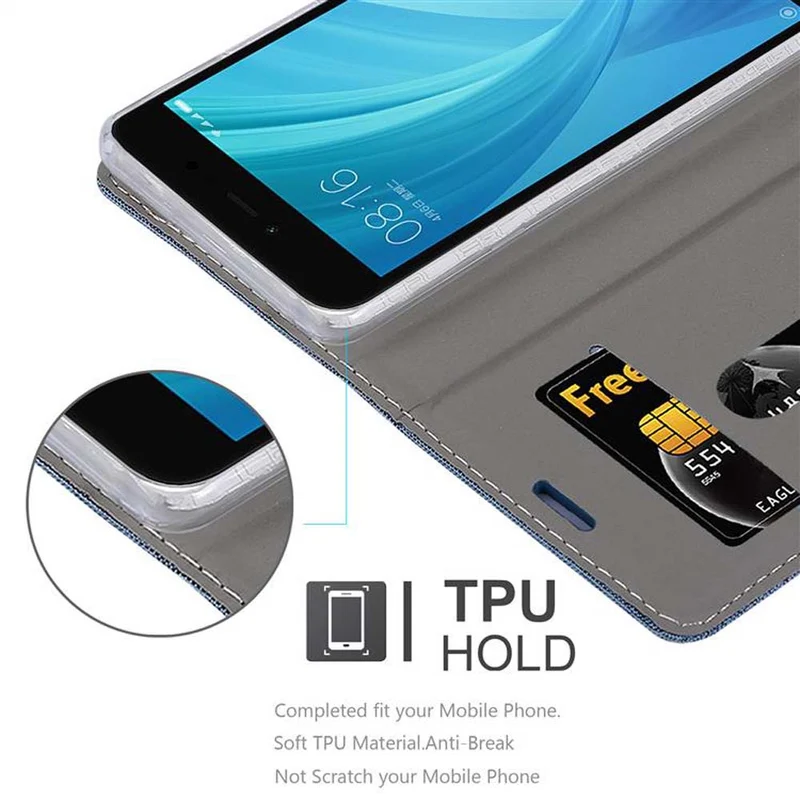 Cadorabo Hülle kompatibel mit Xiaomi RedMi NOTE 5A PRIME Schutzhülle mit Magnetverschluss, Standfunktion und Kartenfach
