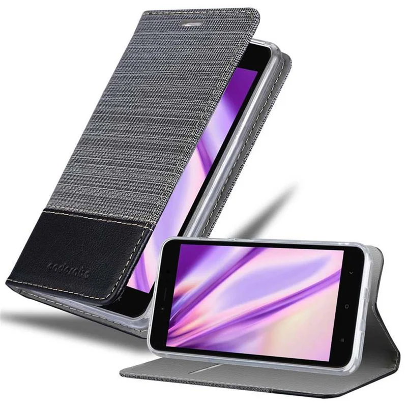 Cadorabo Hülle kompatibel mit Xiaomi RedMi NOTE 5A Schutzhülle mit Magnetverschluss, Standfunktion und Kartenfach