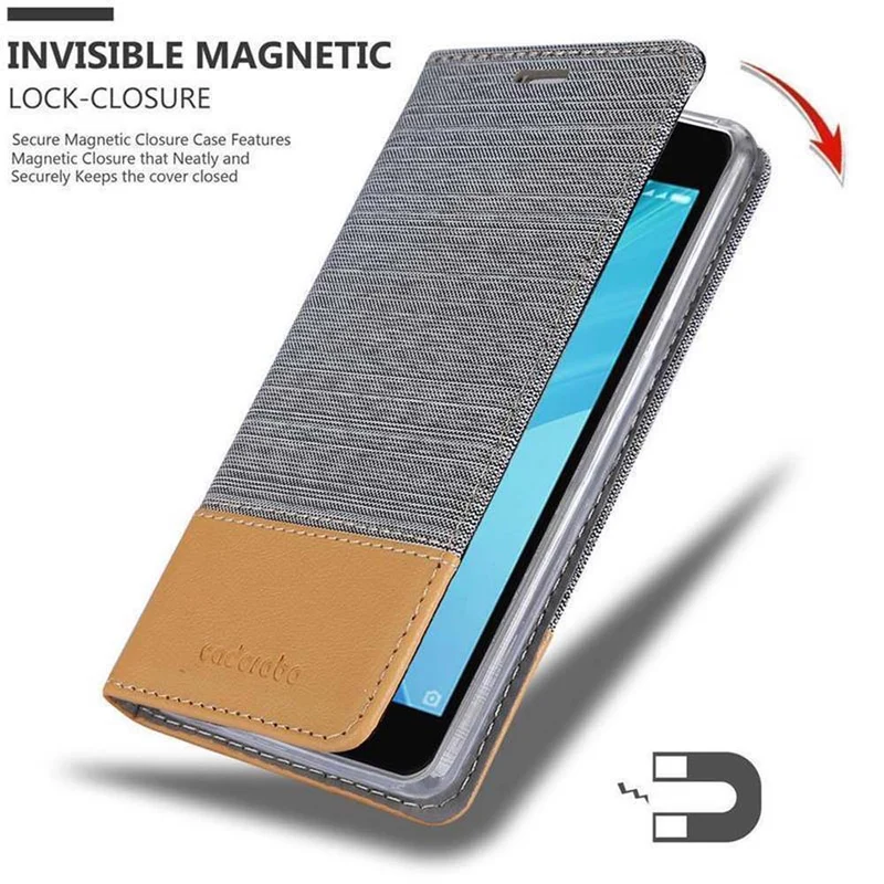 Cadorabo Hülle kompatibel mit Xiaomi RedMi NOTE 5A Schutzhülle mit Magnetverschluss, Standfunktion und Kartenfach