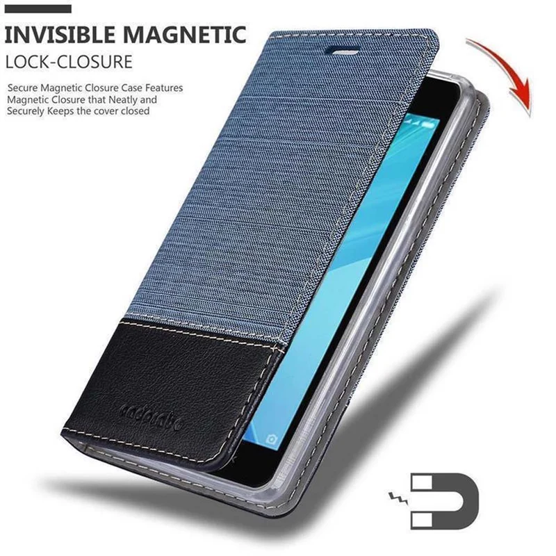 Cadorabo Hülle kompatibel mit Xiaomi RedMi NOTE 5A Schutzhülle mit Magnetverschluss, Standfunktion und Kartenfach