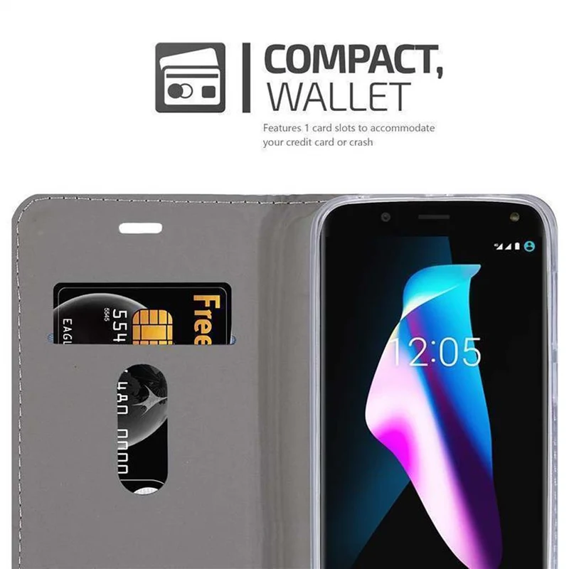 Cadorabo Hülle kompatibel mit BQ Aquaris V / VS PLUS Schutzhülle mit Magnetverschluss, Standfunktion und Kartenfach