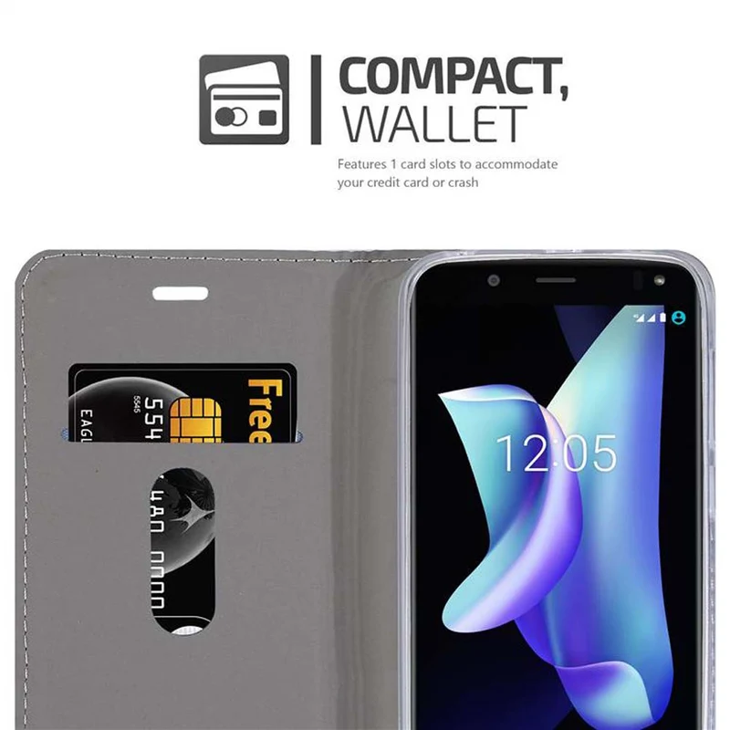 Cadorabo Hülle kompatibel mit BQ Aquaris U2 / U2 LITE Schutzhülle mit Magnetverschluss, Standfunktion und Kartenfach