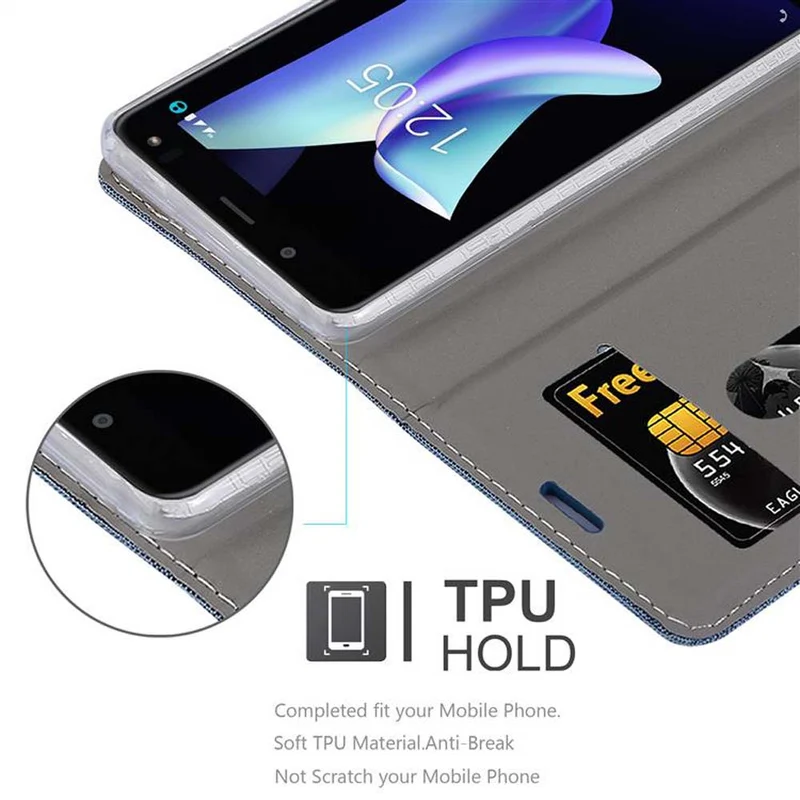 Cadorabo Hülle kompatibel mit BQ Aquaris U2 / U2 LITE Schutzhülle mit Magnetverschluss, Standfunktion und Kartenfach