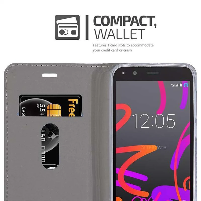 Cadorabo Hülle kompatibel mit BQ Aquaris M5 Schutzhülle mit Magnetverschluss, Standfunktion und Kartenfach