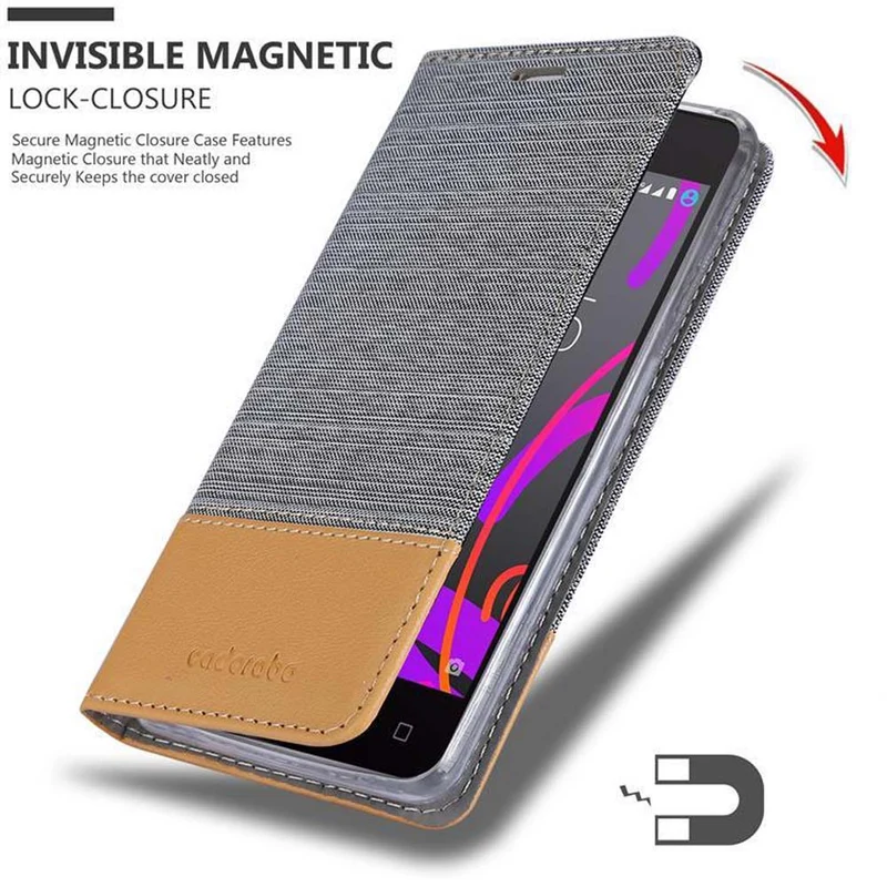 Cadorabo Hülle kompatibel mit BQ Aquaris M5 Schutzhülle mit Magnetverschluss, Standfunktion und Kartenfach