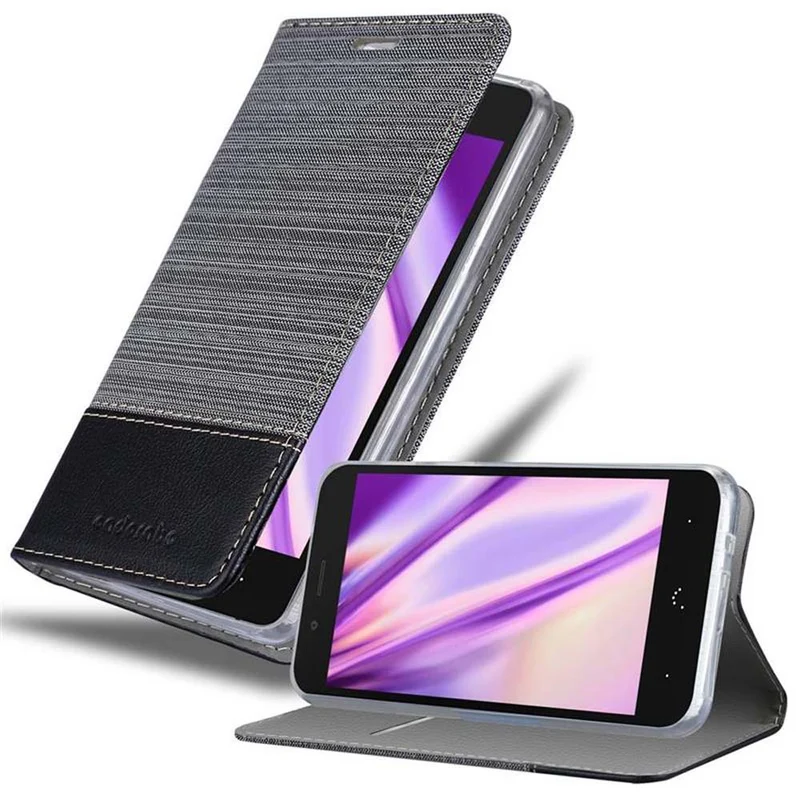 Cadorabo Hülle kompatibel mit BQ Aquaris X5 Schutzhülle mit Magnetverschluss, Standfunktion und Kartenfach