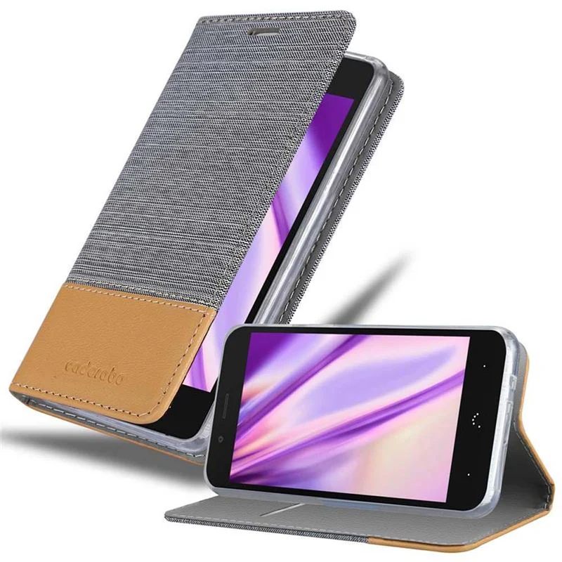 Cadorabo Hülle kompatibel mit BQ Aquaris X5 Schutzhülle mit Magnetverschluss, Standfunktion und Kartenfach