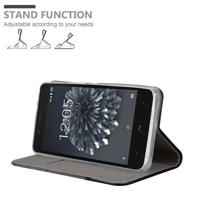 Cadorabo Hülle kompatibel mit BQ Aquaris X5 Schutzhülle mit Magnetverschluss, Standfunktion und Kartenfach