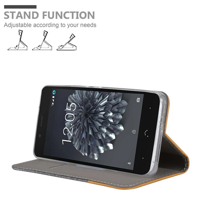 Cadorabo Hülle kompatibel mit BQ Aquaris X5 Schutzhülle mit Magnetverschluss, Standfunktion und Kartenfach