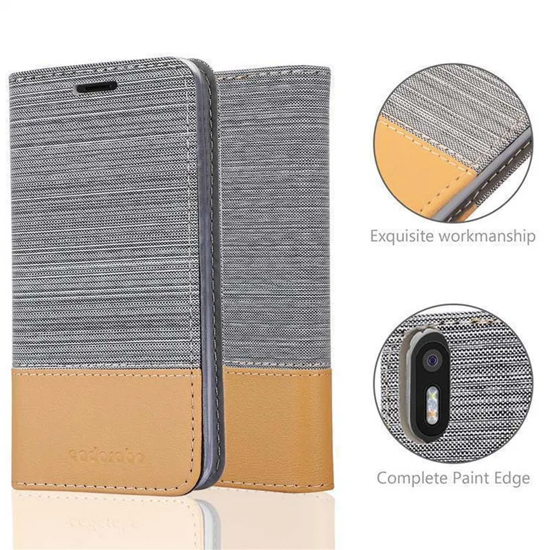 Cadorabo Hülle kompatibel mit BQ Aquaris X5 Schutzhülle mit Magnetverschluss, Standfunktion und Kartenfach