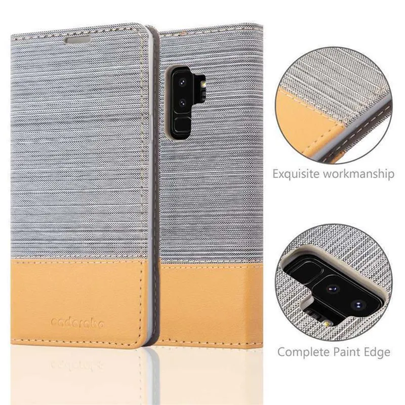 Cadorabo Hülle kompatibel mit Samsung Galaxy S9 PLUS Schutzhülle mit Magnetverschluss, Standfunktion und Kartenfach