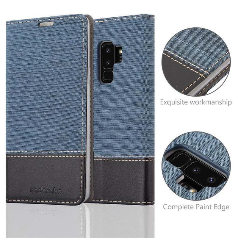 Cadorabo Hülle kompatibel mit Samsung Galaxy S9 PLUS Schutzhülle mit Magnetverschluss, Standfunktion und Kartenfach