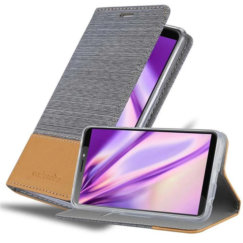 Cadorabo Hülle kompatibel mit HTC Desire 12 PLUS Schutzhülle mit Magnetverschluss, Standfunktion und Kartenfach