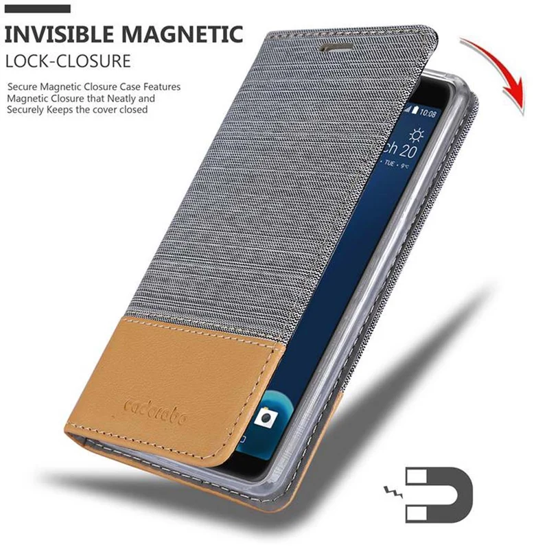 Cadorabo Hülle kompatibel mit HTC Desire 12 Schutzhülle mit Magnetverschluss, Standfunktion und Kartenfach