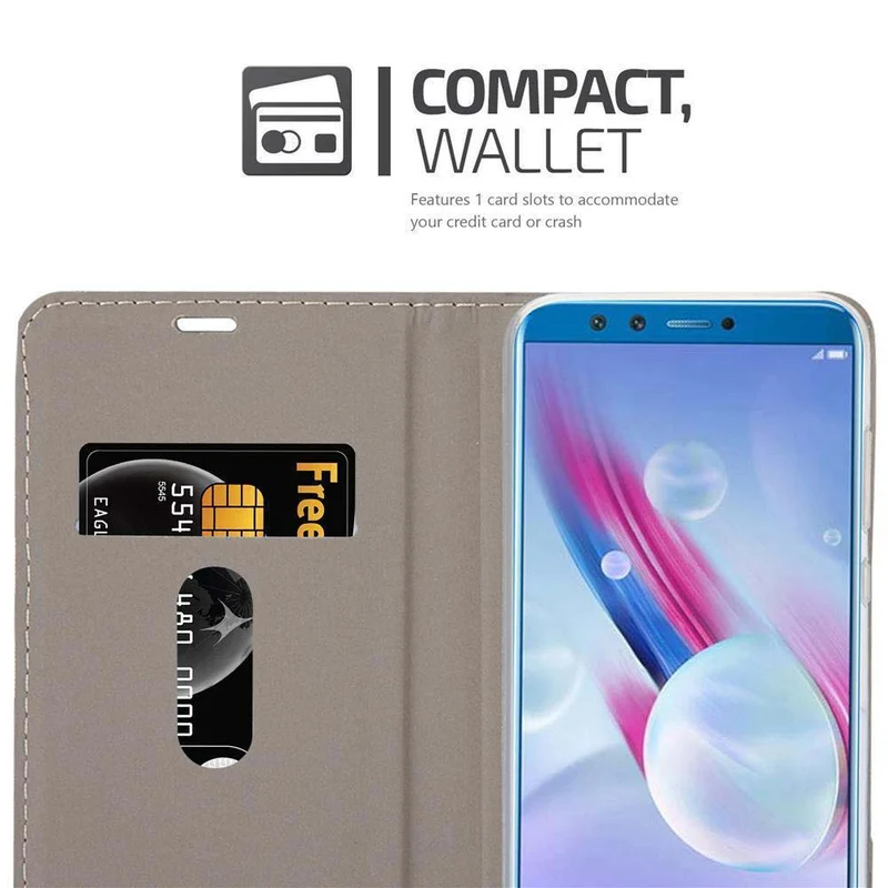 Cadorabo Hülle kompatibel mit Honor 9 LITE Schutzhülle mit Magnetverschluss, Standfunktion und Kartenfach