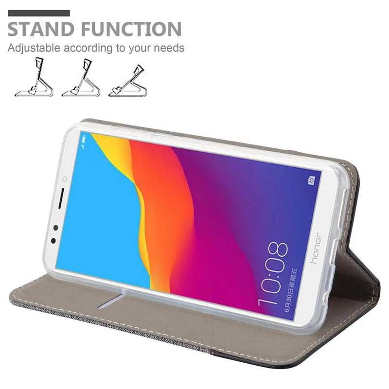 Cadorabo Hülle kompatibel mit Honor 7C / Huawei Y7 2018 Schutzhülle mit Magnetverschluss, Standfunktion und Kartenfach
