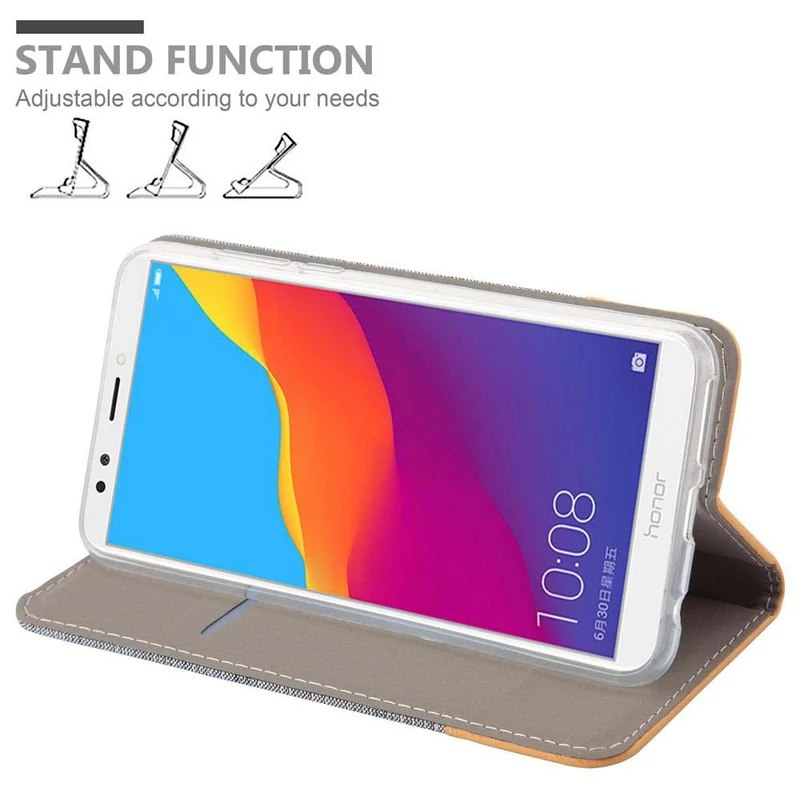 Cadorabo Hülle kompatibel mit Honor 7C / Huawei Y7 2018 Schutzhülle mit Magnetverschluss, Standfunktion und Kartenfach