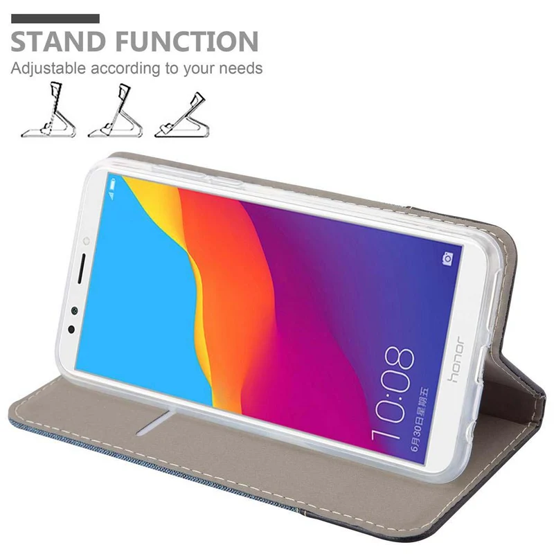 Cadorabo Hülle kompatibel mit Honor 7C / Huawei Y7 2018 Schutzhülle mit Magnetverschluss, Standfunktion und Kartenfach