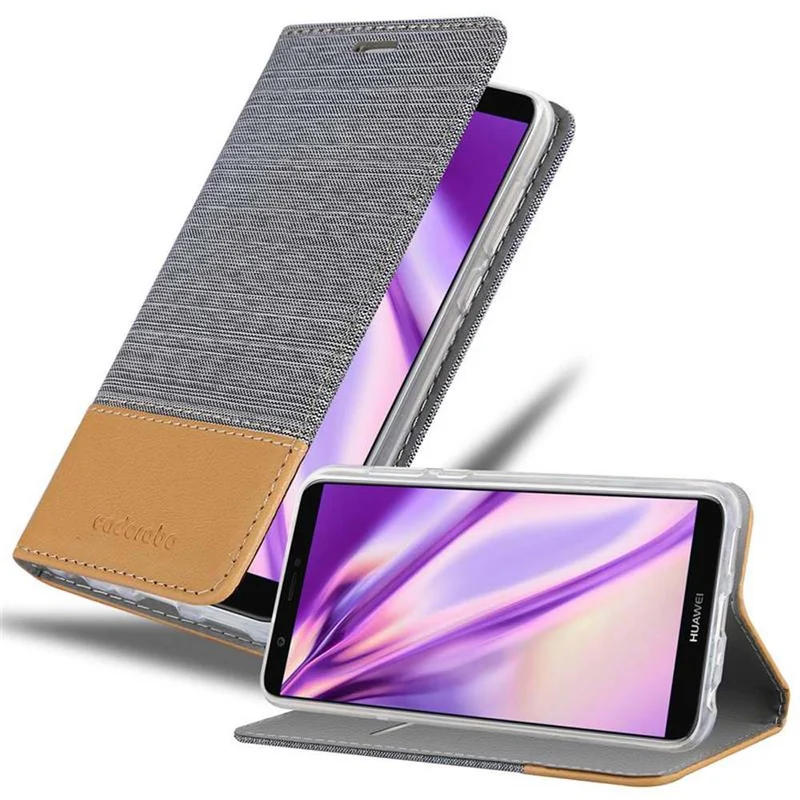 Cadorabo Hülle kompatibel mit Huawei P SMART 2018 / Enjoy 7S Schutzhülle mit Magnetverschluss, Standfunktion und Kartenfach