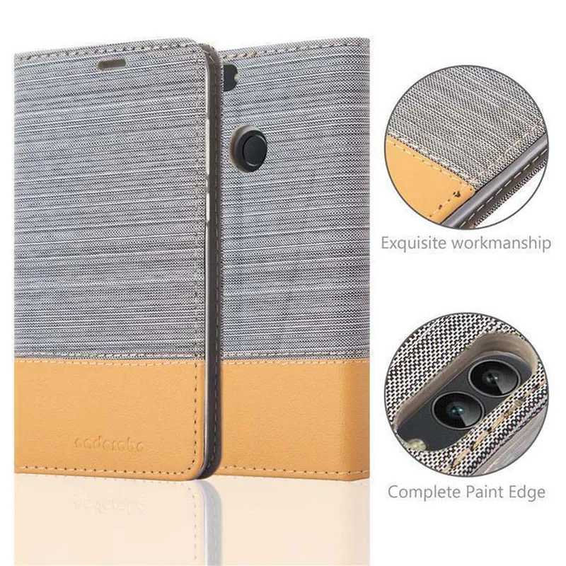 Cadorabo Hülle kompatibel mit Huawei P SMART 2018 / Enjoy 7S Schutzhülle mit Magnetverschluss, Standfunktion und Kartenfach