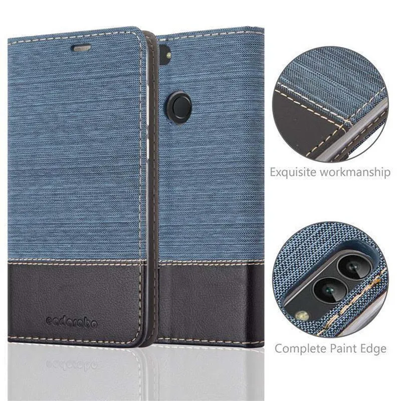 Cadorabo Hülle kompatibel mit Huawei P SMART 2018 / Enjoy 7S Schutzhülle mit Magnetverschluss, Standfunktion und Kartenfach