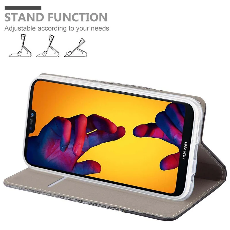 Cadorabo Hülle kompatibel mit Huawei P20 LITE 2018 / NOVA 3E Schutzhülle mit Magnetverschluss, Standfunktion und Kartenfach
