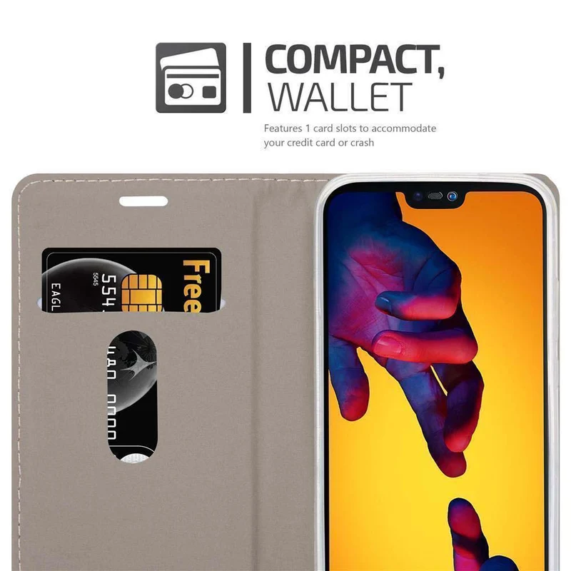 Cadorabo Hülle kompatibel mit Huawei P20 LITE 2018 / NOVA 3E Schutzhülle mit Magnetverschluss, Standfunktion und Kartenfach
