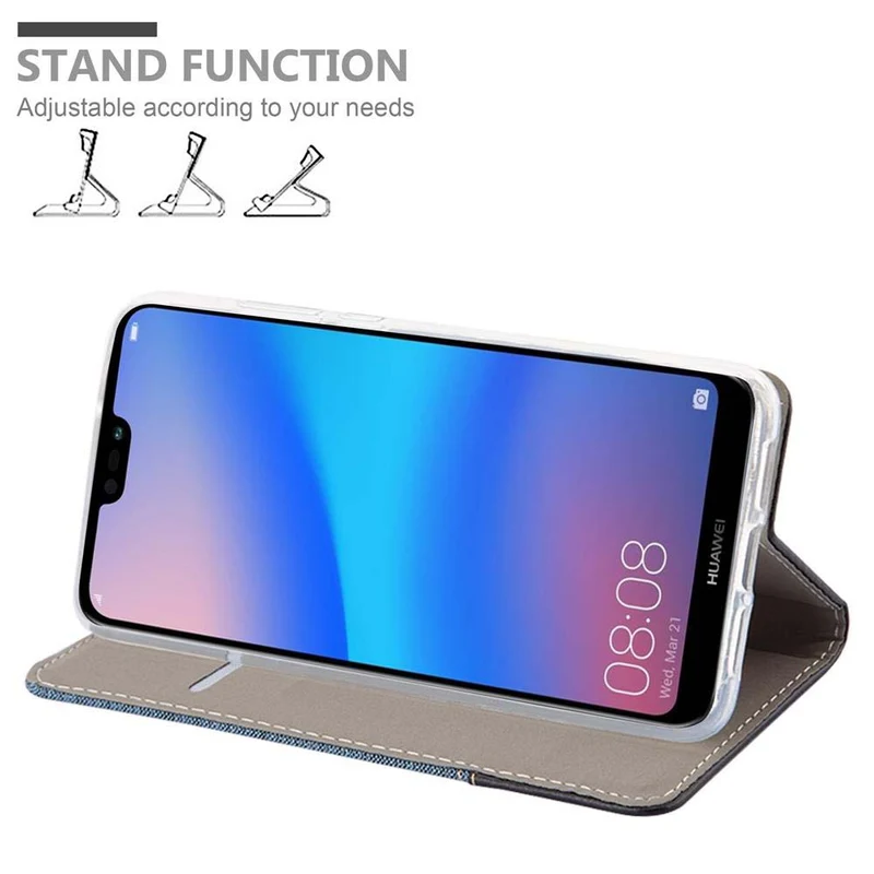 Cadorabo Hülle kompatibel mit Huawei P20 Schutzhülle mit Magnetverschluss, Standfunktion und Kartenfach