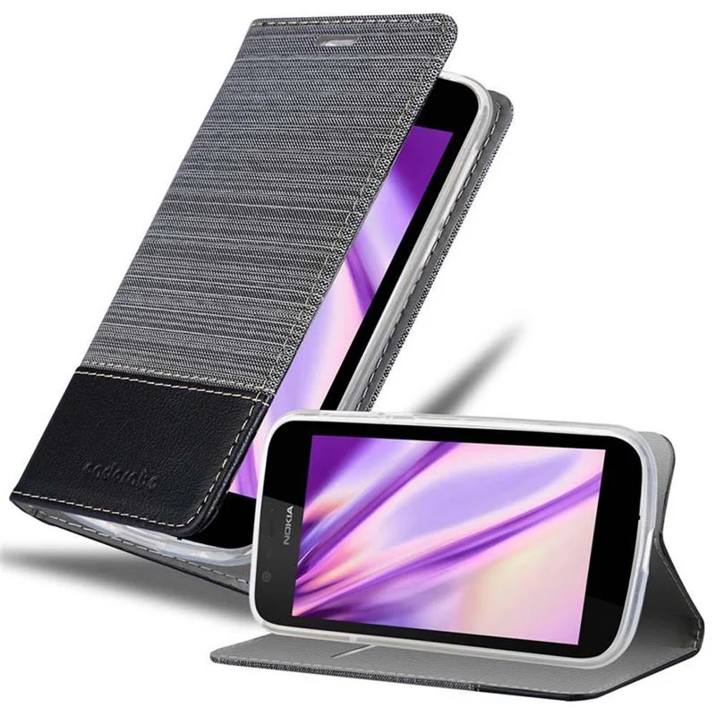 Cadorabo Hülle kompatibel mit Nokia 1 2018 Schutzhülle mit Magnetverschluss, Standfunktion und Kartenfach