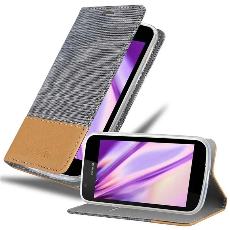 Cadorabo Hülle kompatibel mit Nokia 1 2018 Schutzhülle mit Magnetverschluss, Standfunktion und Kartenfach